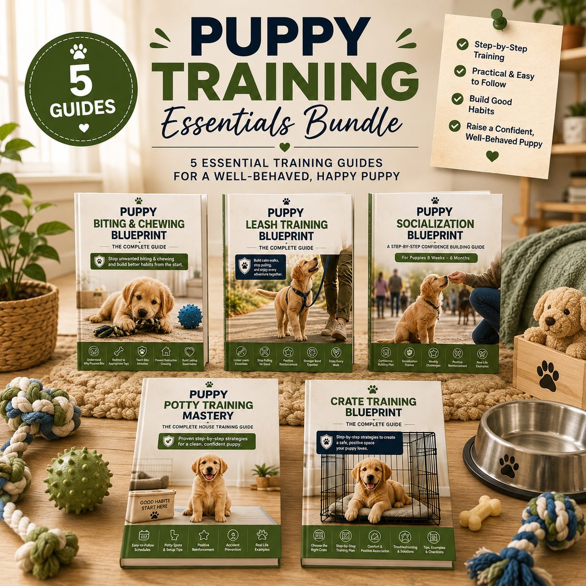 Puppy Training Essentials Bundle | 5 Essential Training Guides